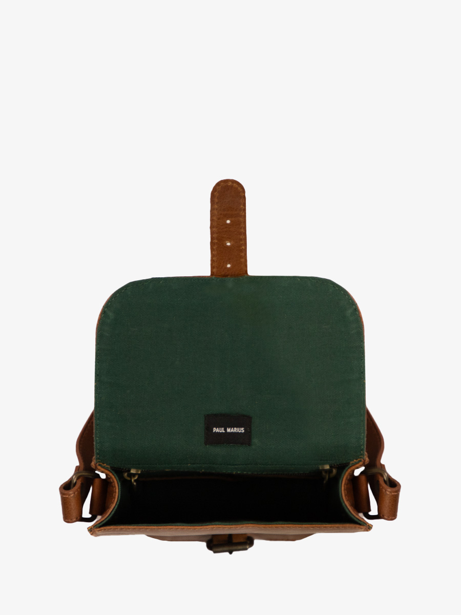 Fotoansicht-Innenraum-Umhängetasche-Leder-braun-Lessentiel-Tabak-Paul-Marius-M21-MK