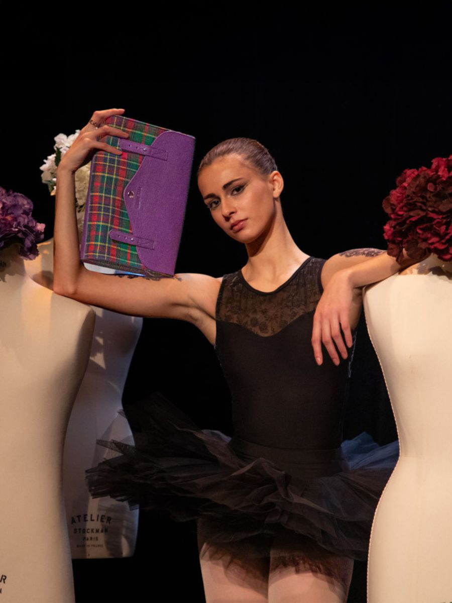 Foto-Tragetasche-Umhängetasche-Leder-Stoff-Tartan-lindispensable-versus-paul-marius-w08-sco-gr-p