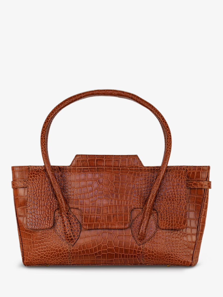 Foto-Rückansicht-Handtasche-Leder-Damen-Madeleine-Alligator-braun-Paul-Marius-W31-A-L