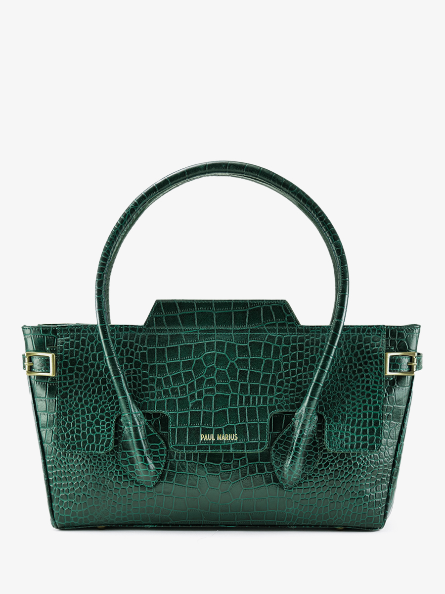 Foto-Seitenansicht-Handtasche-Leder-Damen-Madeleine-Alligator-grün-Paul-Marius-W31-A-DG