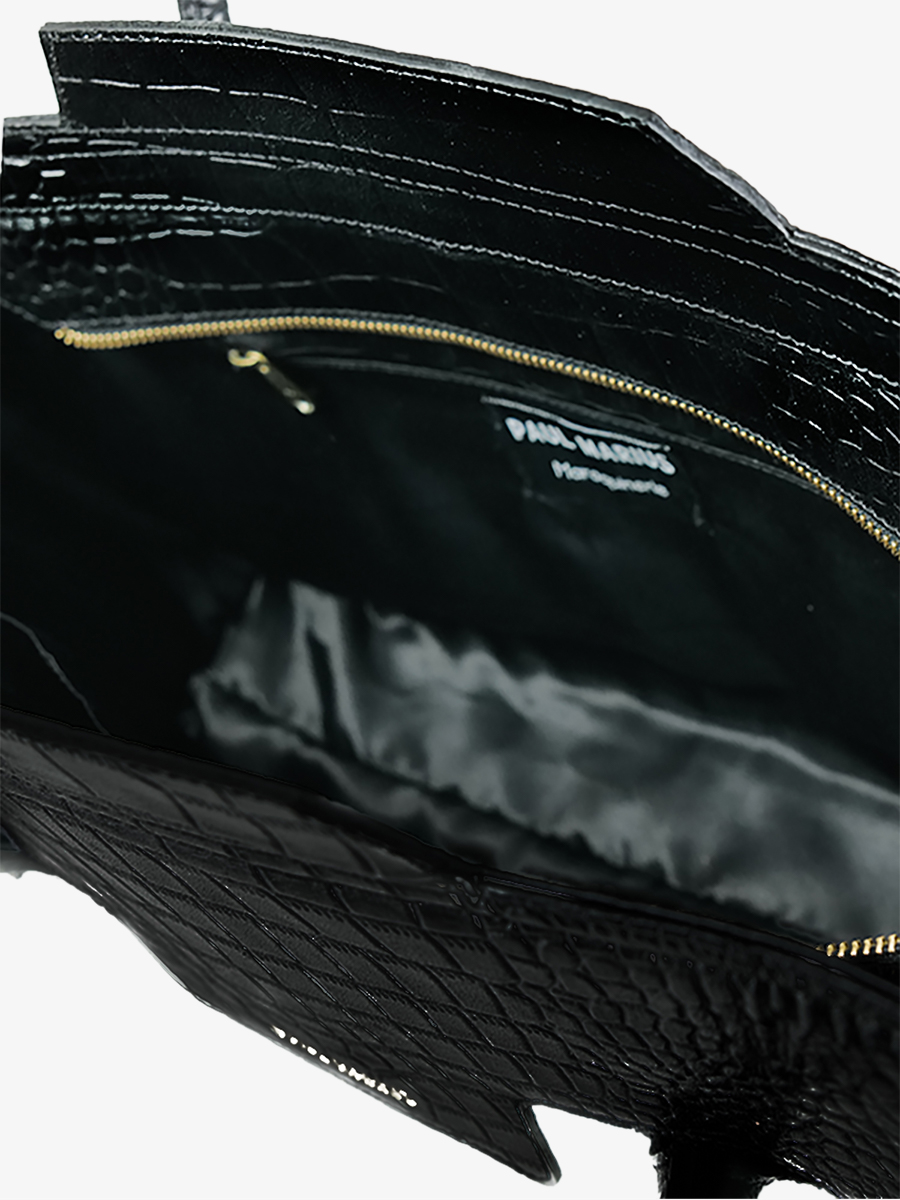 Foto-Tragetasche-Handtasche-Leder-Damen-Madeleine-Alligator-schwarz-Paul-Marius-W31-A-B