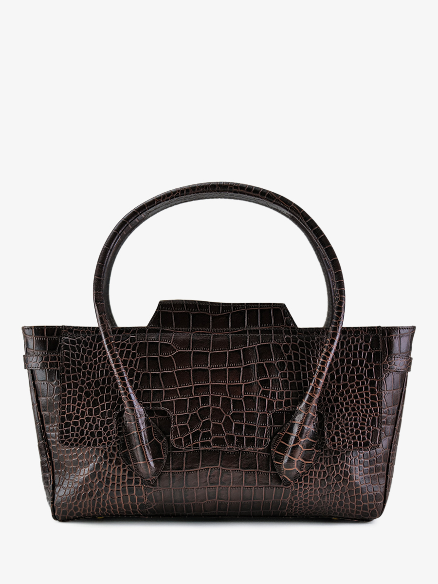Foto-Rückansicht-Handtasche-Leder-Damen-Madeleine-Alligator-braun-Paul-Marius-W31-A-DB