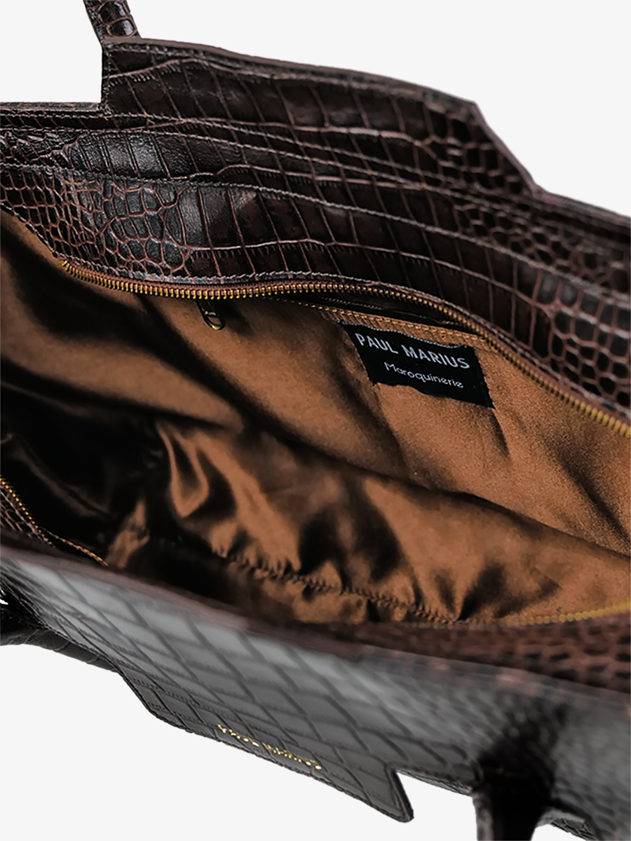 Foto-Innenansicht-Handtasche-Leder-Damen-Madeleine-Alligator-braun-Paul-Marius-W31-A-DB