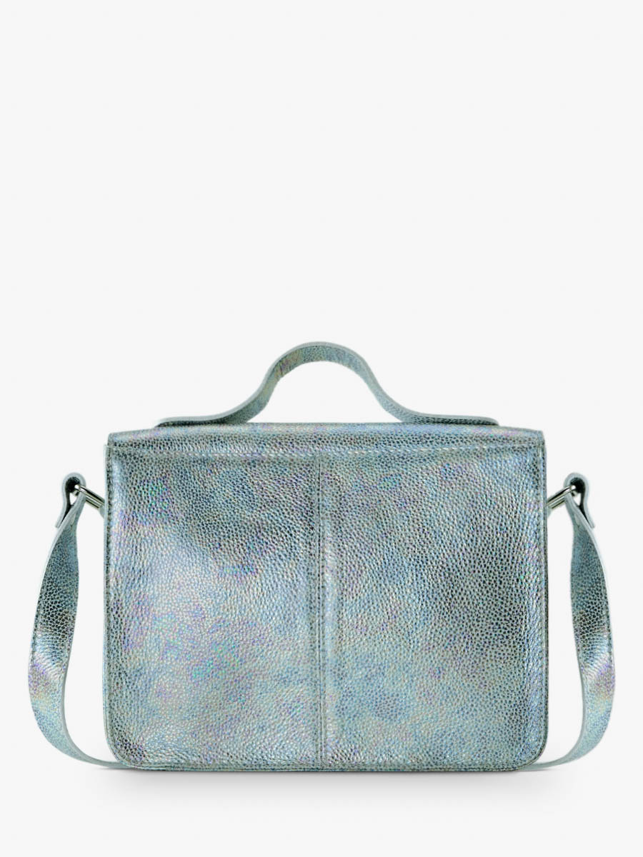 Fotoansicht-Rückseite-Handtasche-Leder-weiß-holographisch-Mademoiselle-George-Granite-Paul-Marius-W05-GRA-W