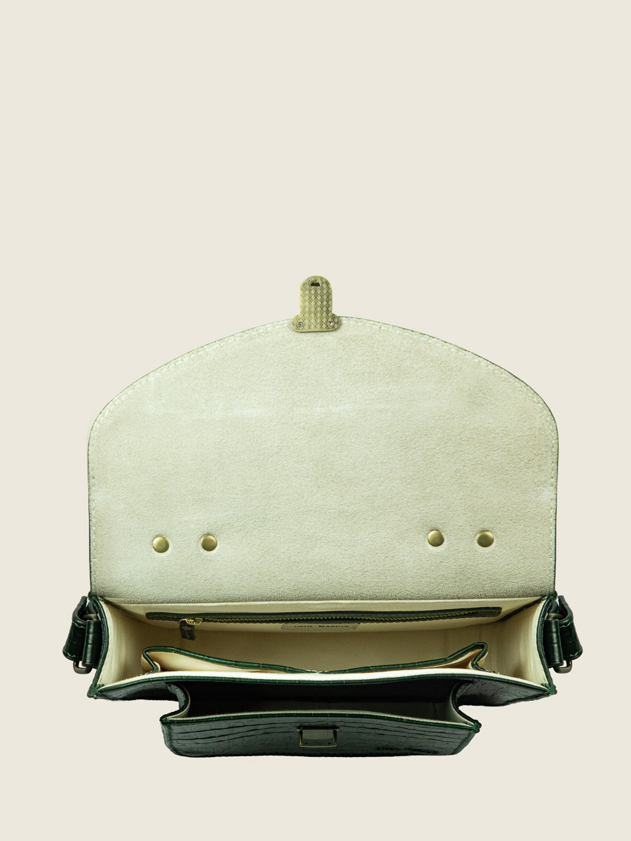 Fotoansicht-Innenansicht-Handtasche-Leder-Malachit-Mademoiselle-George-Heritage-Paul-Marius-W05-CR-DG
