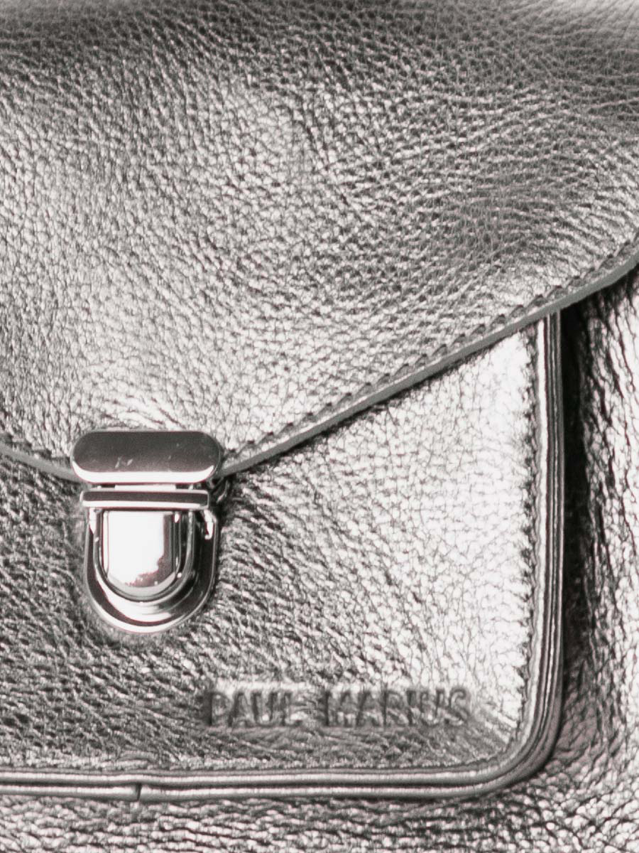 Foto-Fokus-Material-Handtasche-Leder-silber-Mademoiselle-George-XS-Stahl-Paul-Marius-W05XS-GM