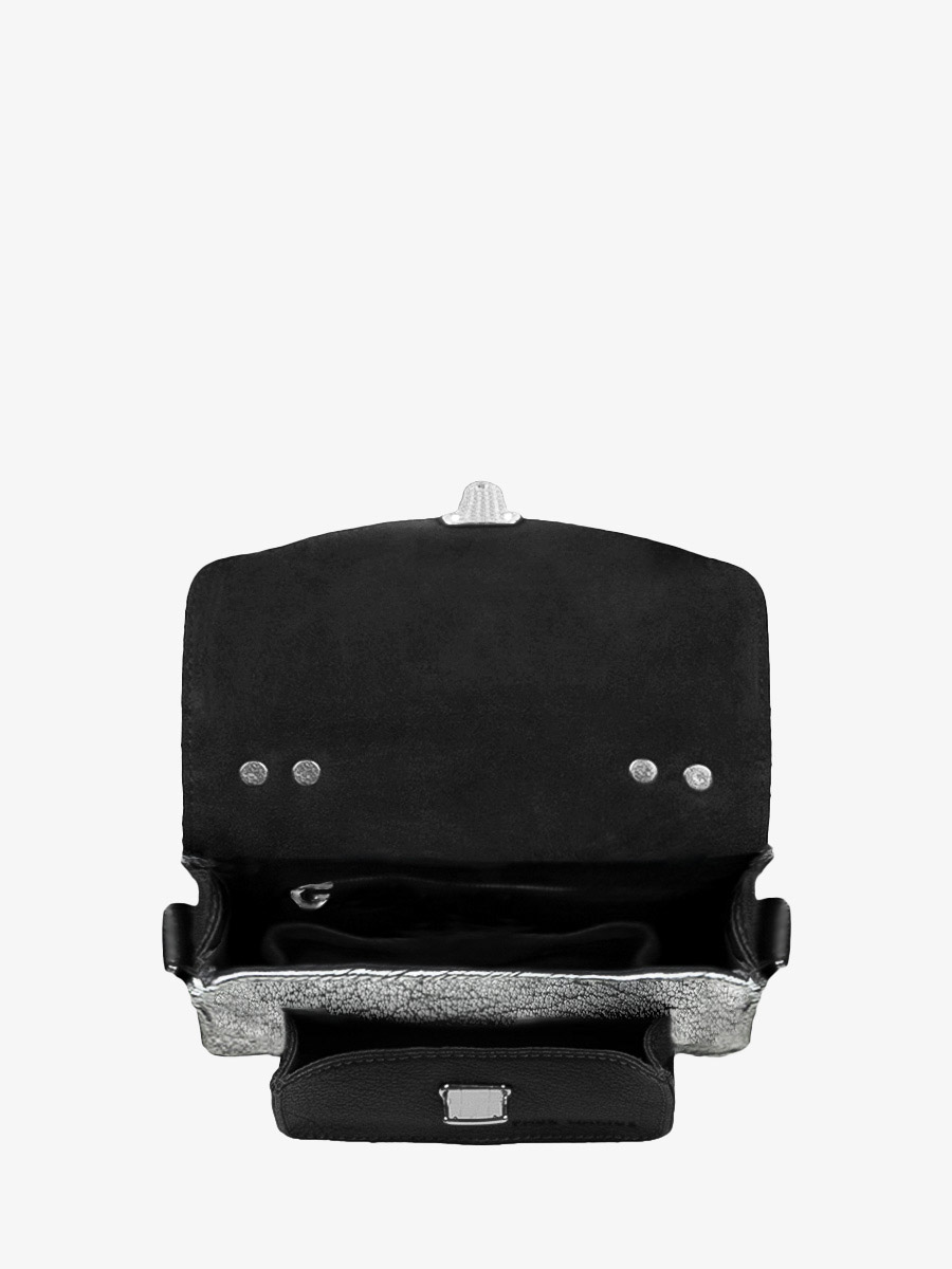 Fotoansicht-Handtasche-aus-Leder-silber-schwarz-Mademoiselle-George-XS-silber-schwarz-Paul-Marius-W05XS-S-B