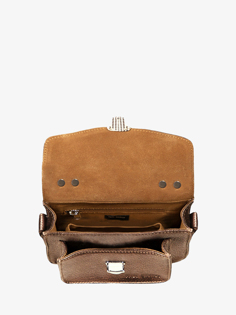 Fotoansicht Innenraum Handtasche aus Leder in Kupfer Mademoiselle George XS Kupfer PAUL MARIUS W05XS C