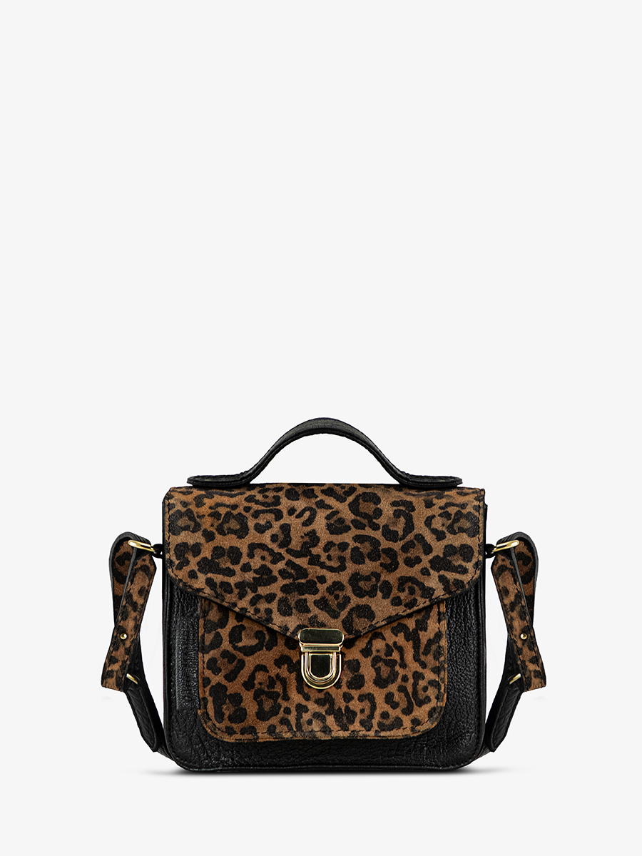 Fotoansicht-Vorderseite-Handtasche-Leder-Leopard-schwarz-Mademoiselle-George-XS-Leopard-schwarz-Paul-Marius-W05XS-LP-B