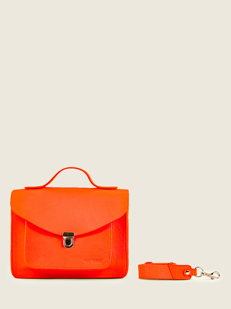Fotoansicht-Vorderseite-Handtasche-Leder-orange-Mademoiselle-George-Neon-Paul-Marius-W05-NE-O