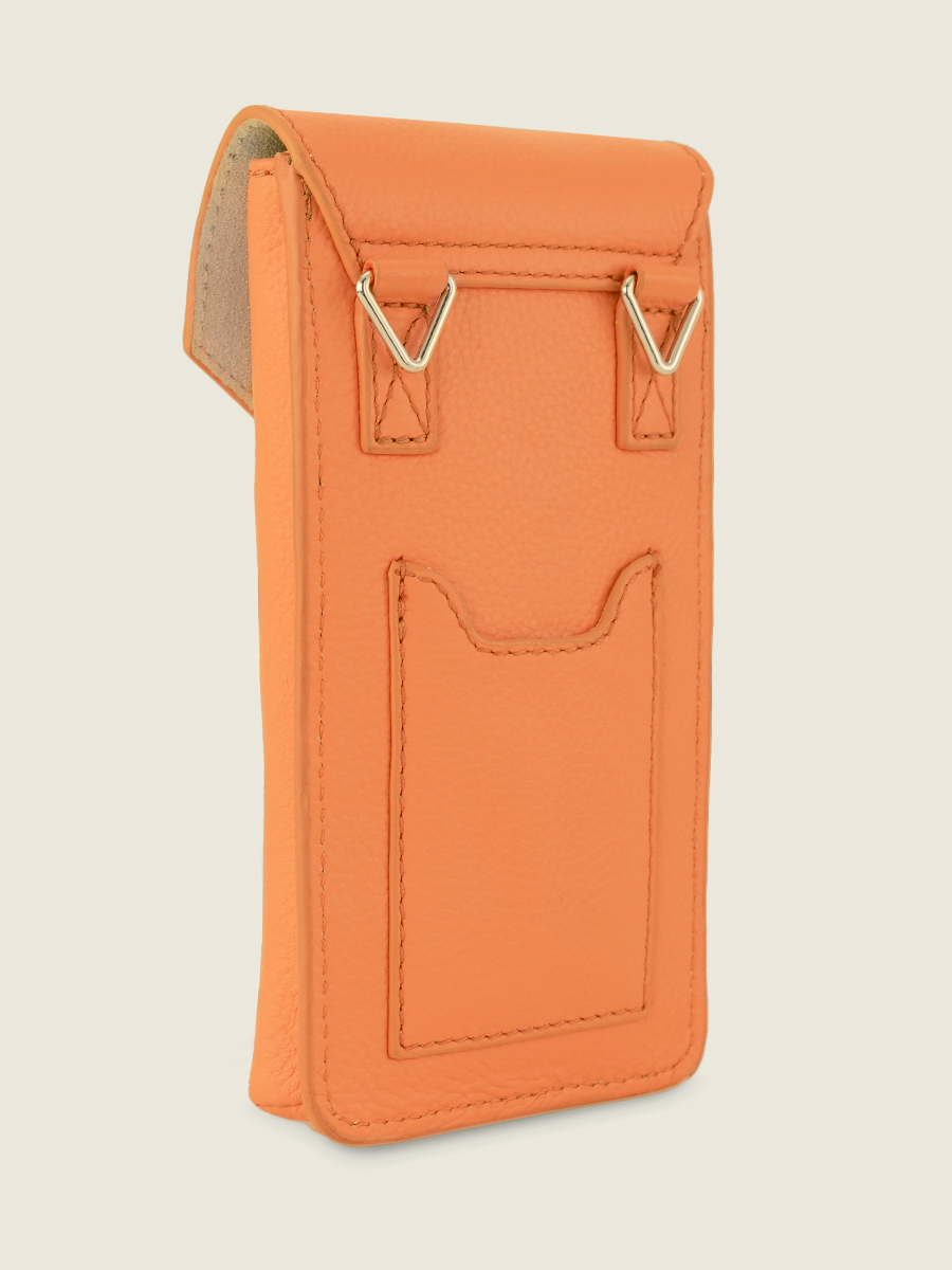 foto-seitenansicht-handytasche-leder-orange-eva-pastel-aprikose-paul-marius-m71-pt-o