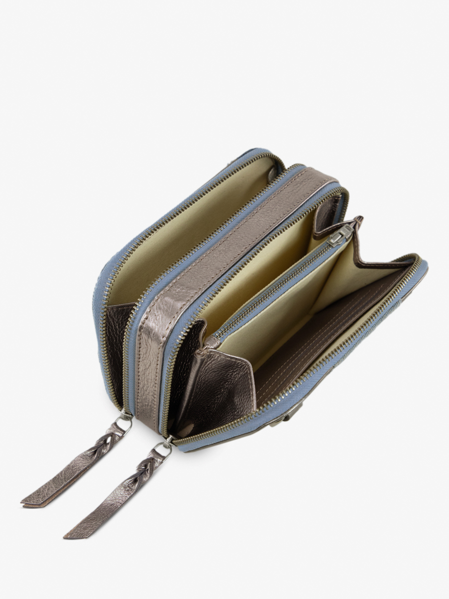 Fotoansicht-Gürteltasche aus Leder in Jean-Silber für Damen von Labanane Denim in Stahl von Paul Marius M66 GM-DENIM