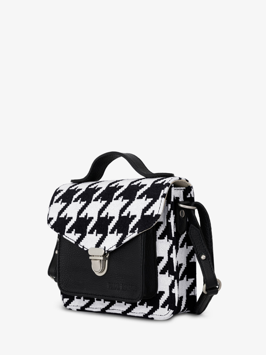 Fotoansicht Seite Mini-Umhängetasche aus schwarzem Leder Mademoiselle George XS Allure Schwarz Paul Marius W05XS HS2 B