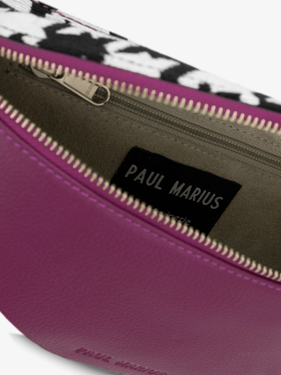 Fotoansicht Innenraum Gürteltasche aus violettem Leder LaBanane Allure Zinzolin Paul Marius M503 HS2 ZI