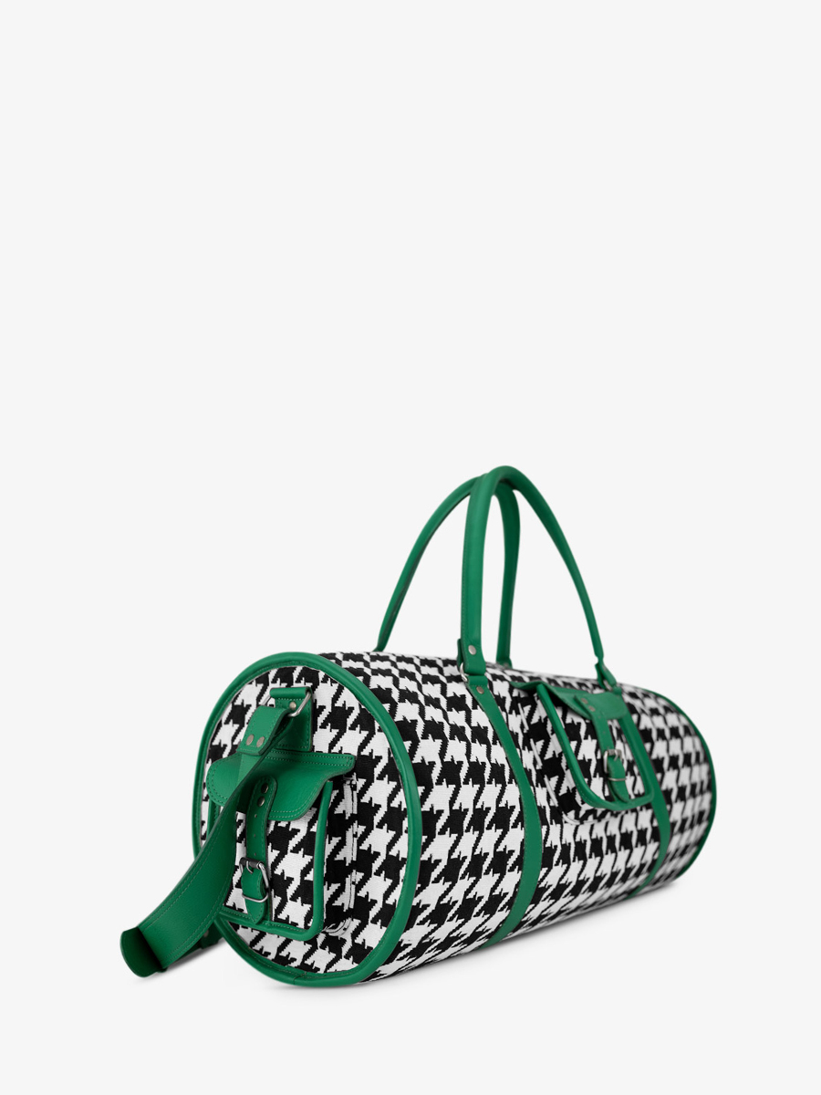 Fotoansicht-Seite-Reisetasche-Leder-violett-LeVoyageur-XL-Allure-grün-Paul-Marius-M08S60-HS2-GR