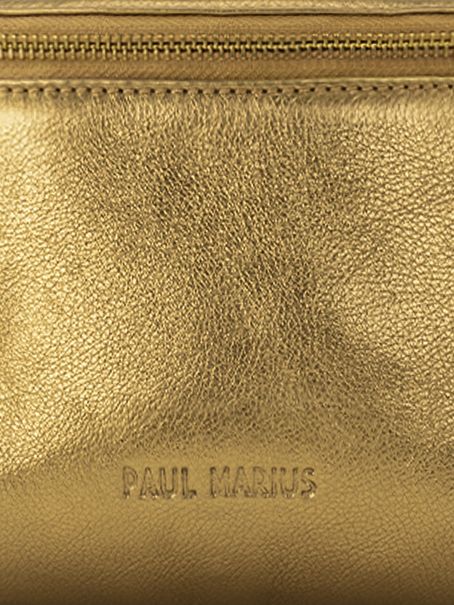 Foto-Vorderansicht-Gürteltasche-aus-metallisiertem-Leder-für-Damen-LaBanane-Bronze-Paul-Marius-M503-OG