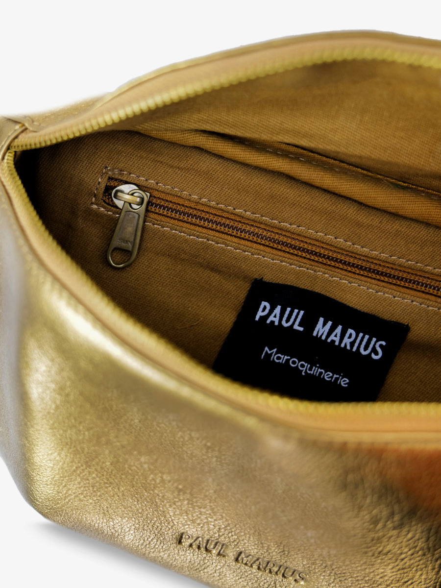 Foto-Ansicht-Innenraum-Mini-Gürteltasche-Leder-metallic-Damen-LaBanane XS-Bronze-Paul Marius M503XS OG
