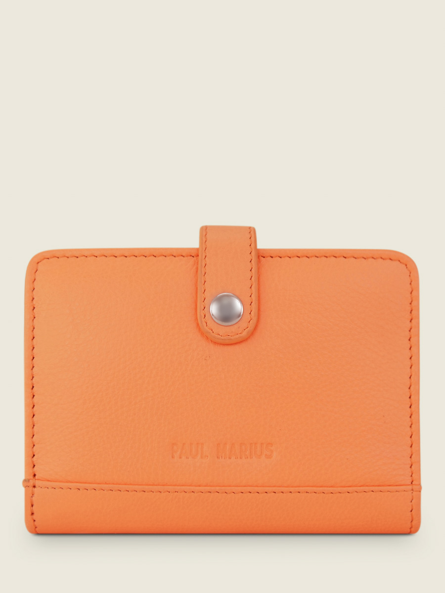 Foto-Vorderansicht-Brieftasche-Leder-orange-Jeanne-Pastel-Aprikose-Paul-Marius-M34-PT-O