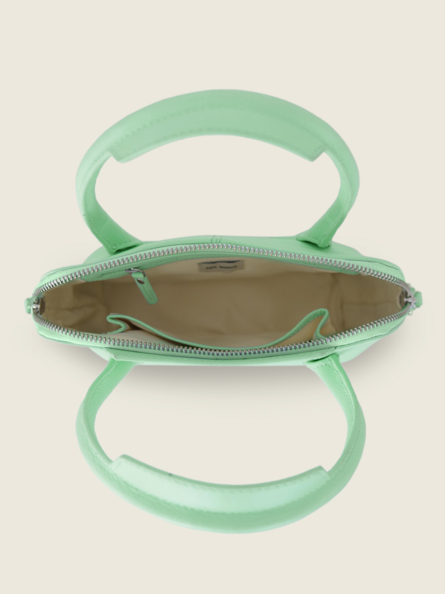foto-innenansicht-mini-handtasche-leder-grün-gisele-xs-pastel-menthe-paul-marius-w32xs-pt-gr