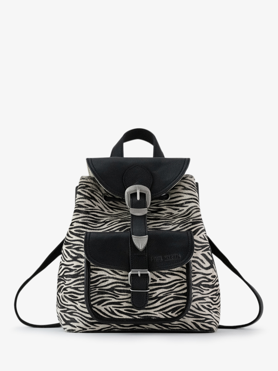 Foto-Vorderansicht-Rucksack-Leder-Damen-LeBaroudeur-Zebra-Paul-Marius