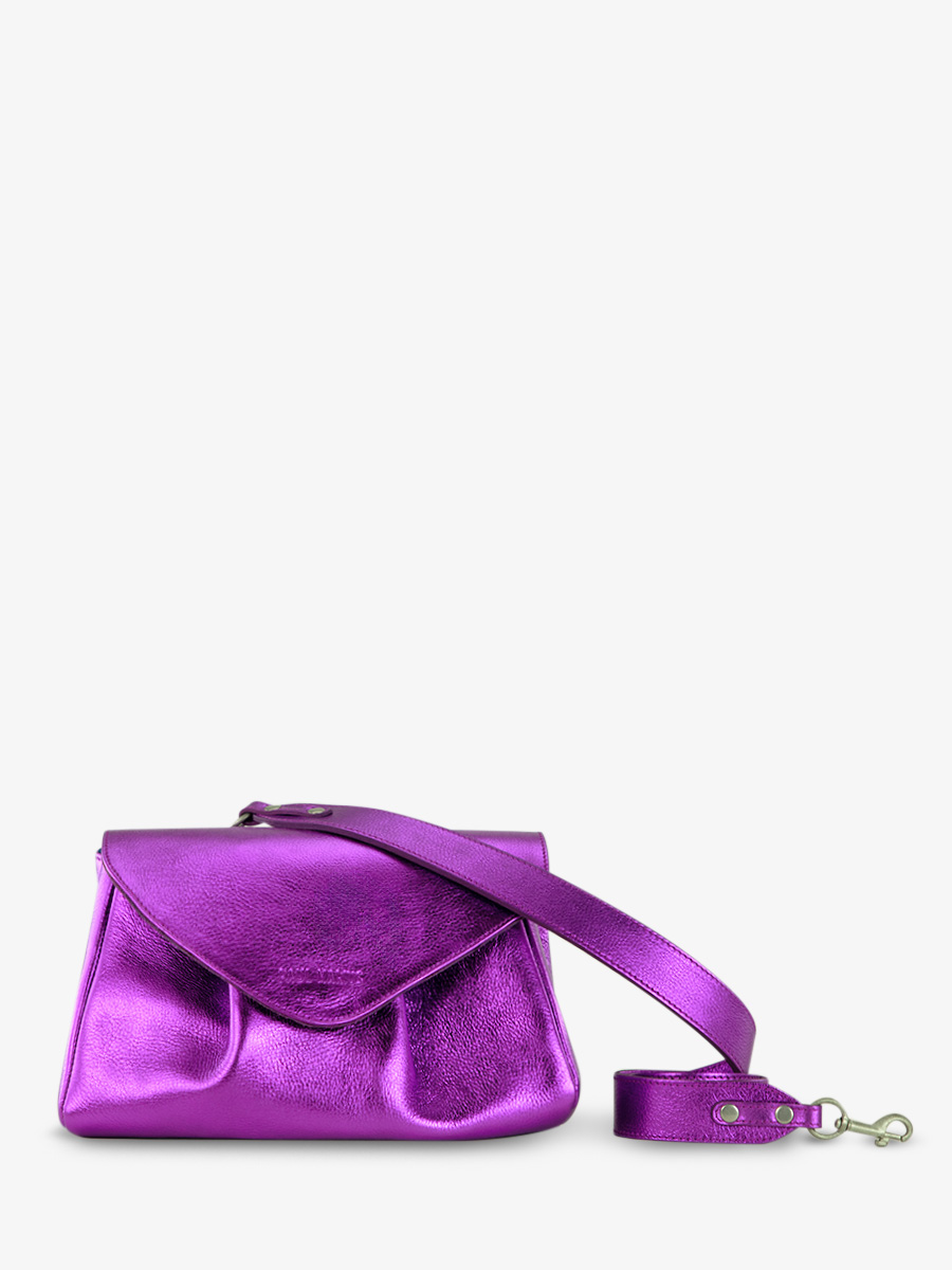 Fotoansicht-Seite-Umhängetasche-Leder-violett-metallic-Suzon-M-Bonbon-Paul-Marius-W25M-M-P