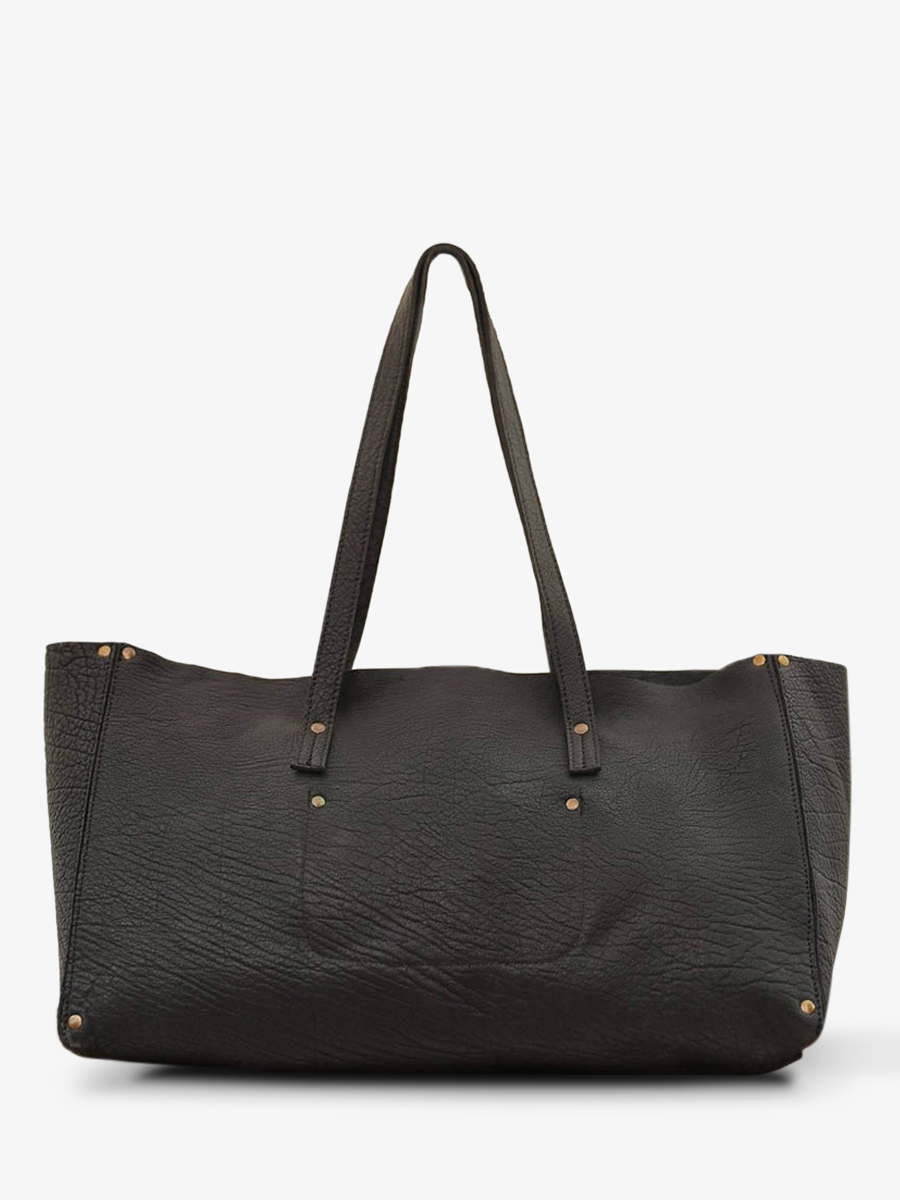 Foto-Vorderansicht-Ledertasche-für-Damen-schwarz-Leffronte-M-Noir-Paul-Marius-W12-B