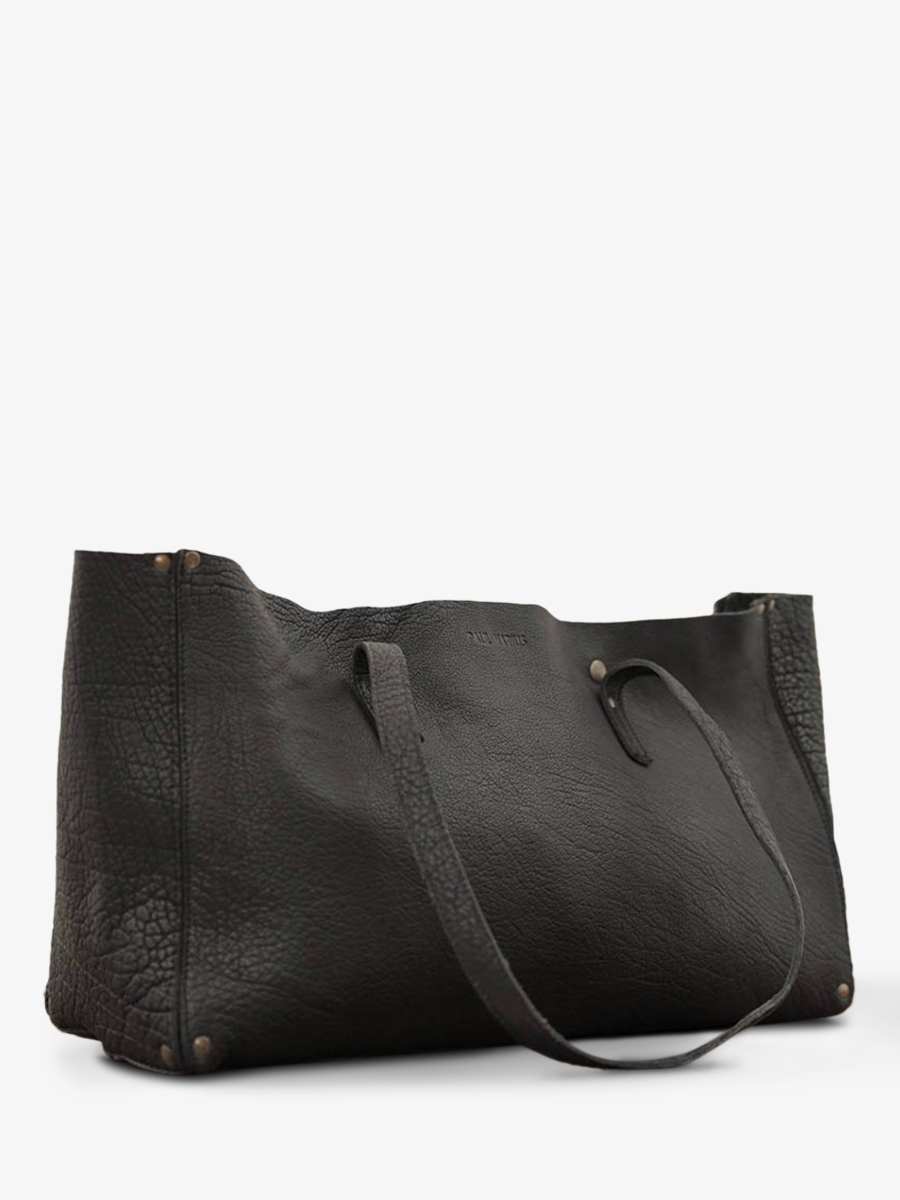 Foto-Seitenansicht-Ledertasche-für-Damen-schwarz-Leffronte-M-schwarz-Paul-Marius-W12-B