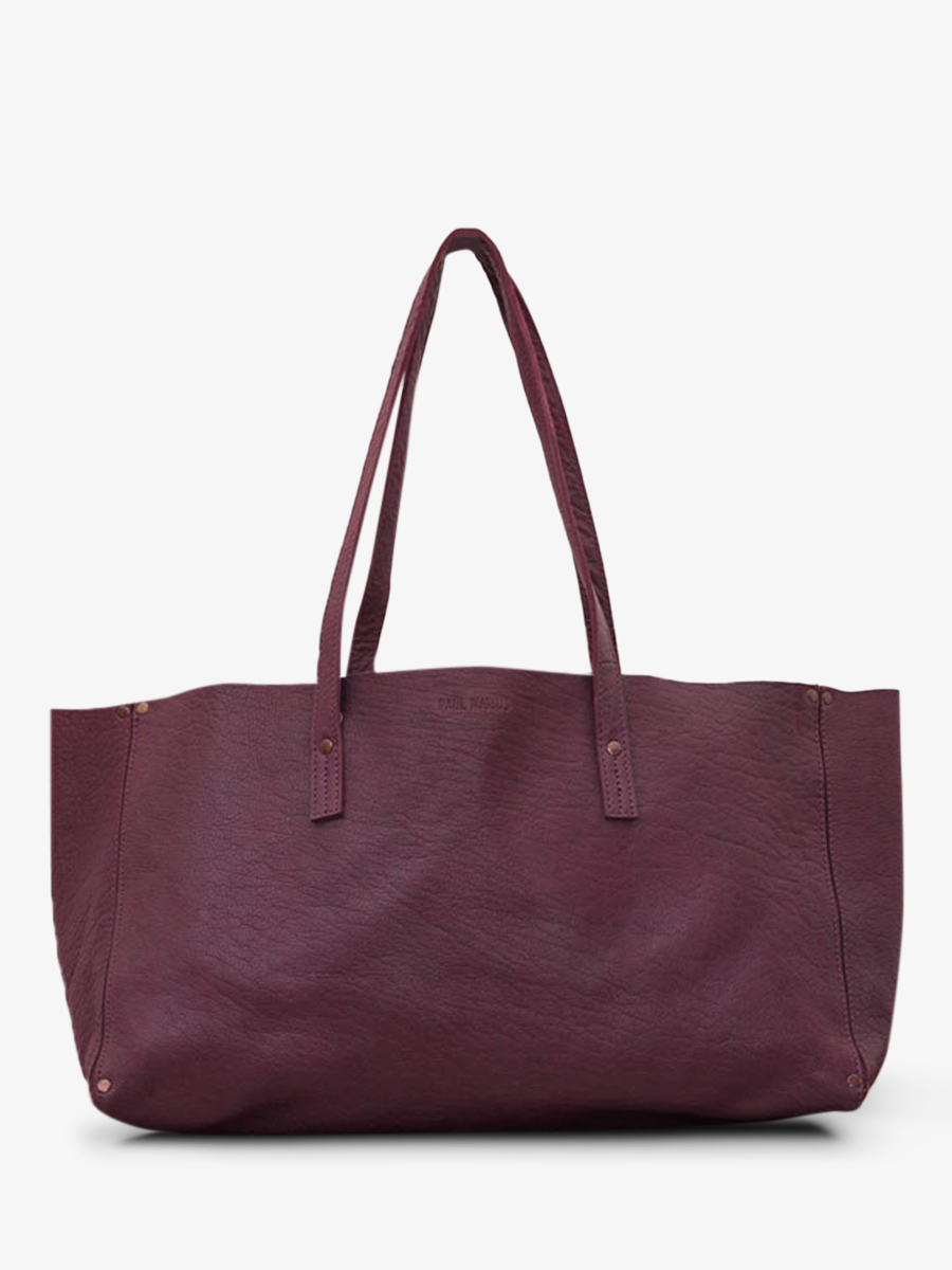 Foto-Vorderansicht-Ledertasche-für-Damen-violett-leffronte-m-prune-paul-marius-w12-p