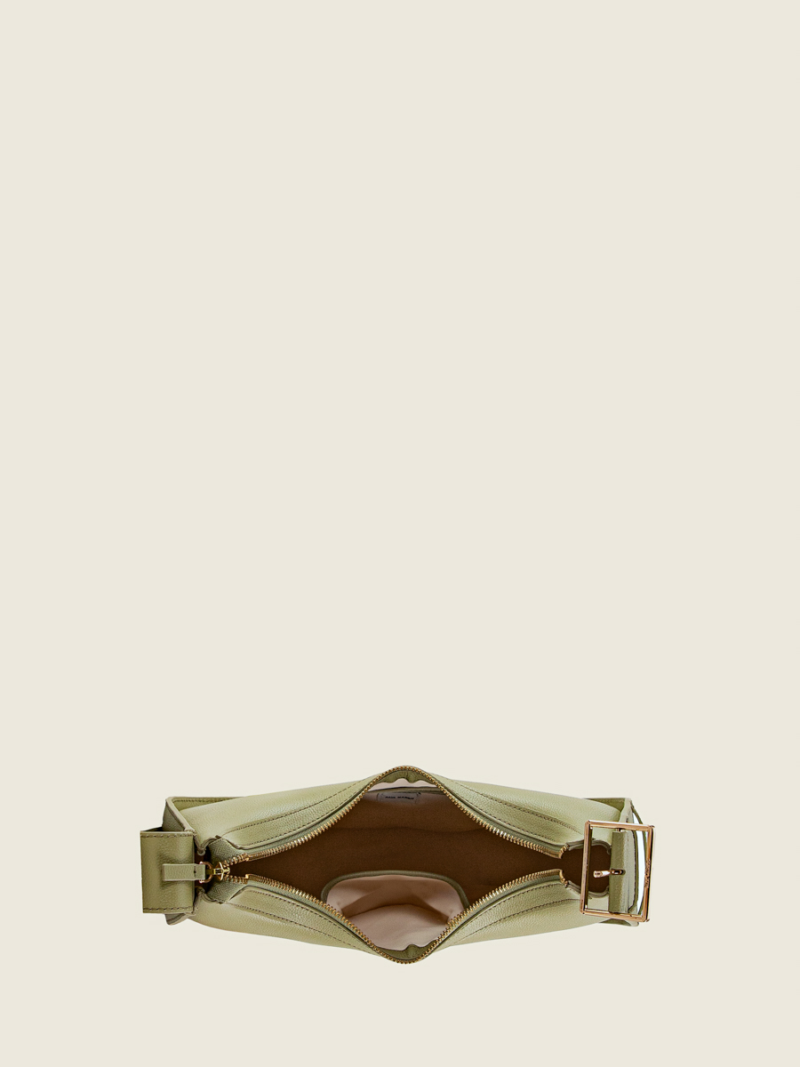 Baguette-Tasche aus Leder Victoire Mandel, Ansicht von vorne, W54 AL