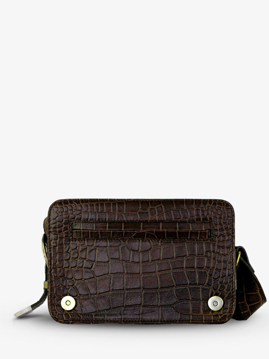 Foto-Rückansicht-Schultertasche-Leder-Damen-lebaguette-Alligator-braun-paul-marius-w29-a-db