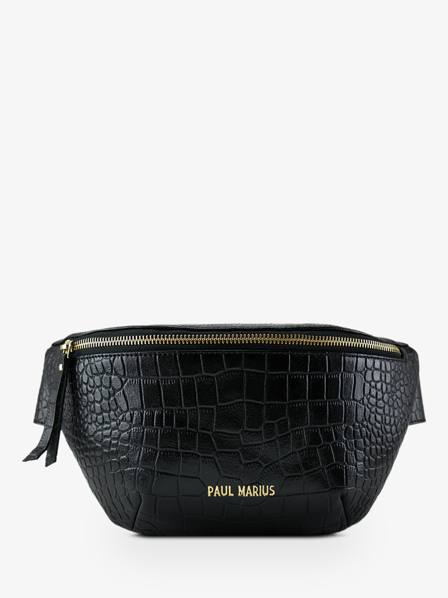 foto-ansicht-von-vorne-gürteltasche-leder-damen-labanane-alligator-schwarz-paul-marius-m503-a-b