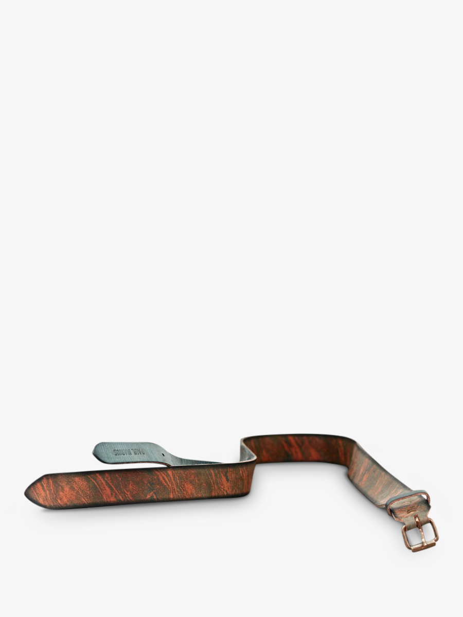 Foto-Seitenansicht-Ledergürtel-für-Herren-grün-blau-Laceinture-Indie-Cobalt-Paul-Marius-B-CD-DBL90