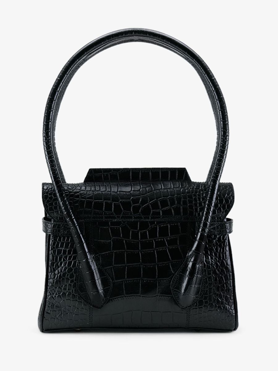 Foto-Rückansicht-Handtasche-Leder-Damen-Colette-S-Alligator-schwarz-Paul-Marius-W028S-A-B