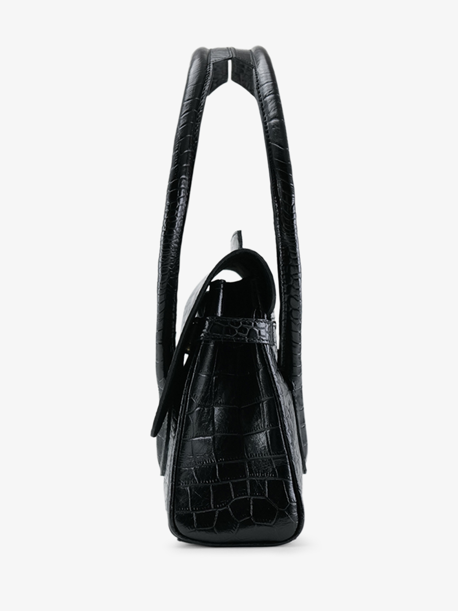 Foto-Seitenansicht-Handtasche-Leder-Damen-Colette-S-Alligator-schwarz-Paul-Marius-w028s-a-b