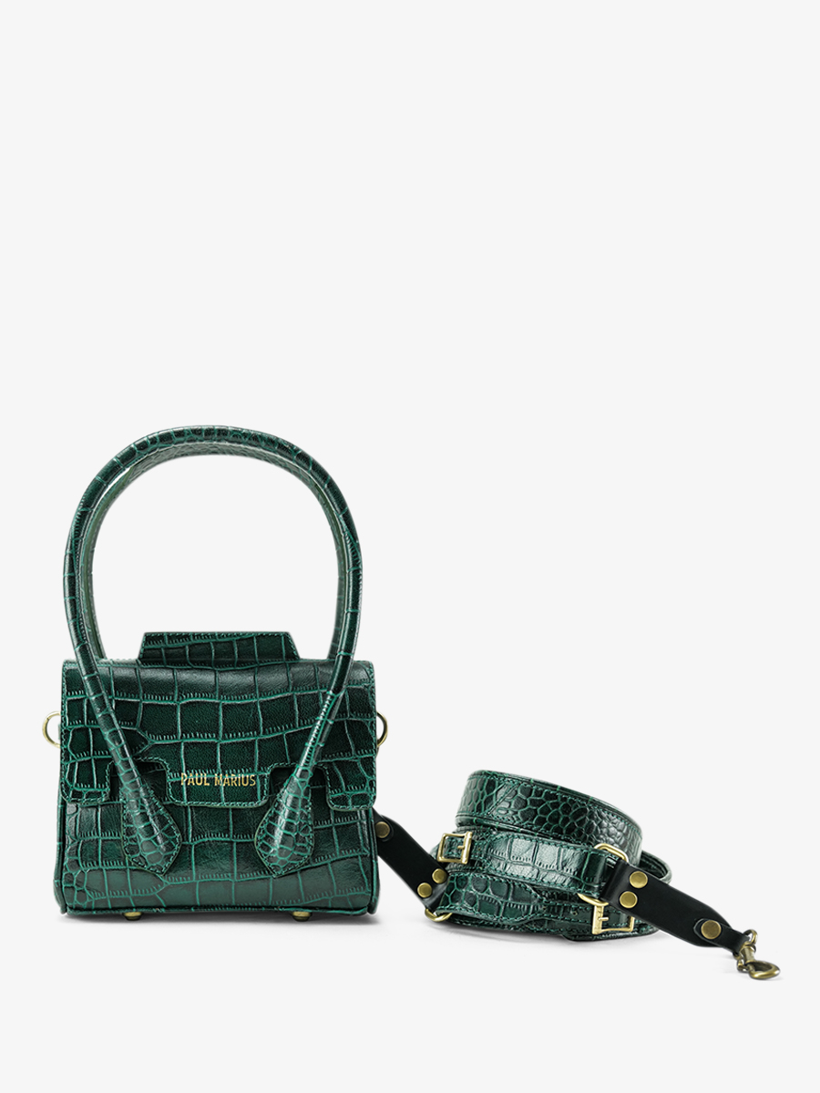Foto-Vorderansicht-Handtasche-Leder-Damen-Colette-XS-Alligator-grün-Paul-Marius-W28XS-A-DG
