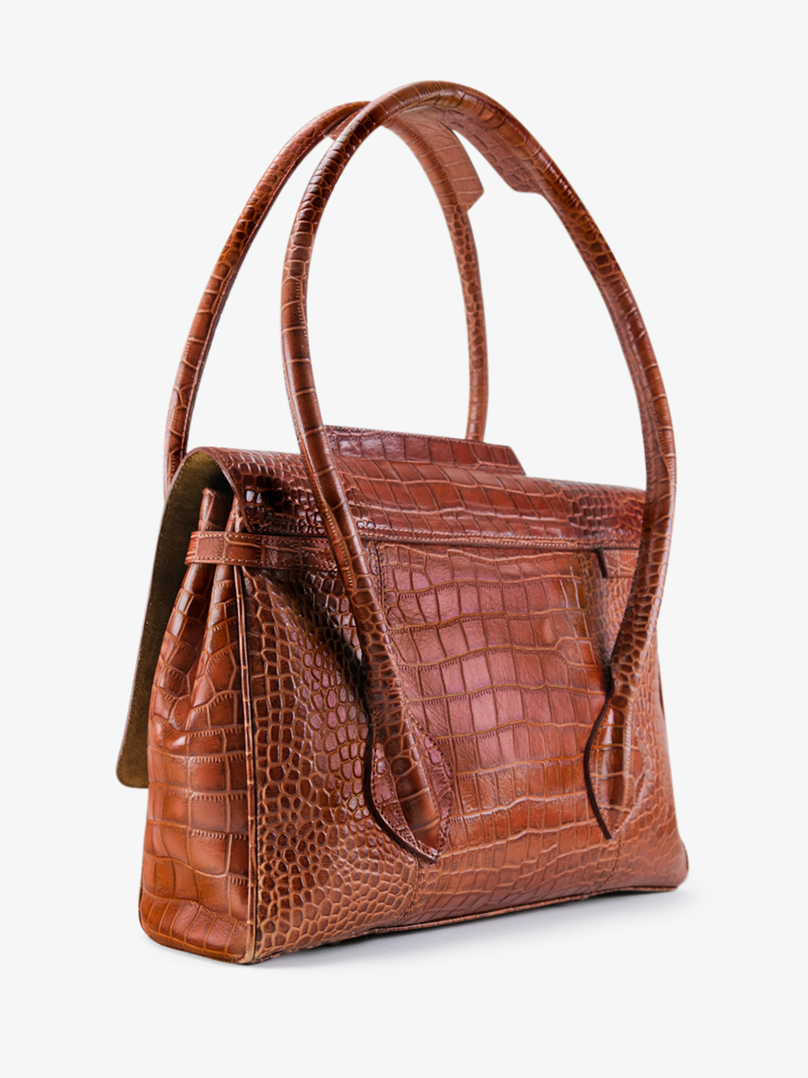 Foto-Rückansicht-Handtasche-Leder-Damen-braun-Colette-M-Alligator-Cocktail-Bernstein-Paul-Marius-W28M-A-L