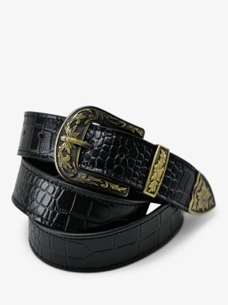 LaCeinture Western Alligator - Tiefschwarz