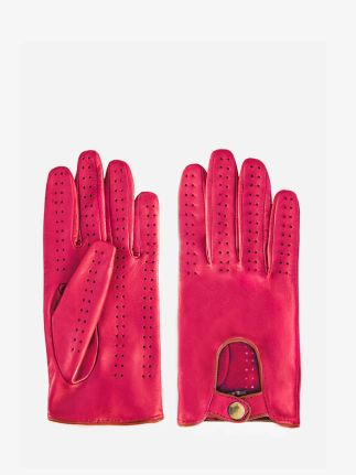 Pilotenhandschuhe für Damen – Fuchsia/Natur