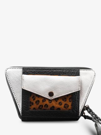 LePortefeuille Emma Leopard – Schwarz/Weiß