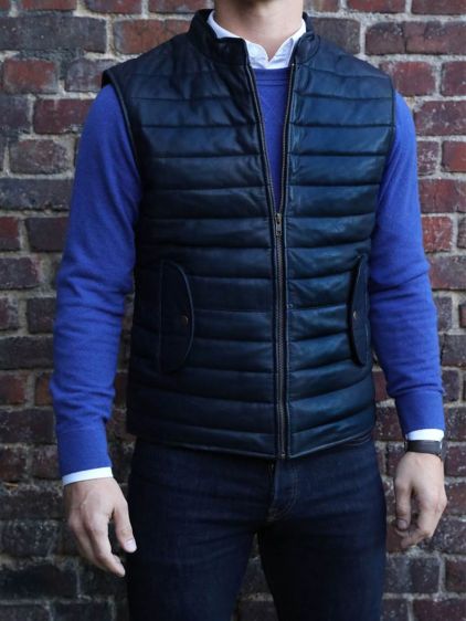 Herren-Daunenjacke – Tintenblau