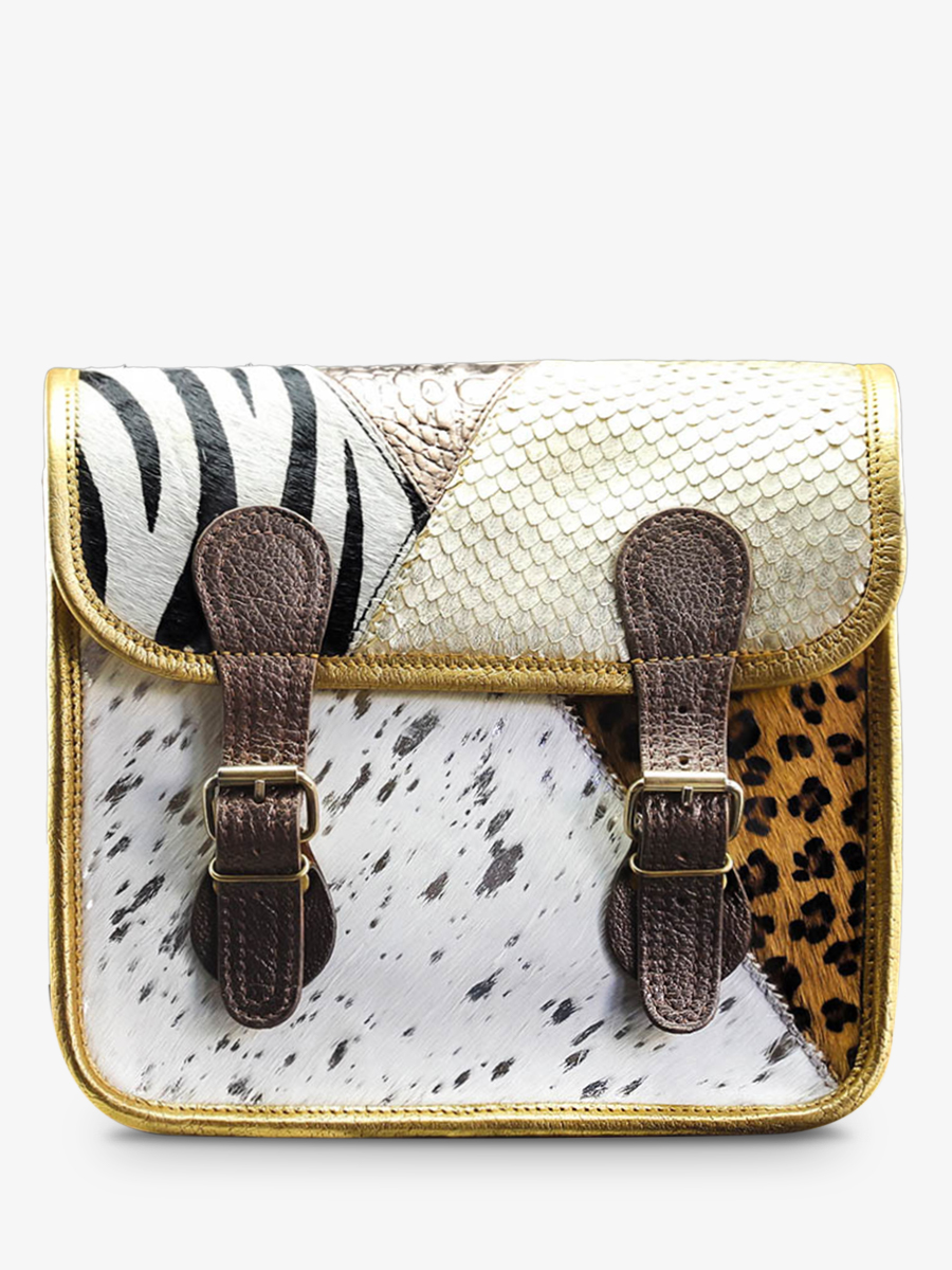 Foto-Vorderansicht-Umhängetasche-Leder-Damen-silber-gold-kupfer-Lasacoche-S-Chimère-silber-gold-kupfer-Paul-Marius-M02S10-CH-S-G-C
