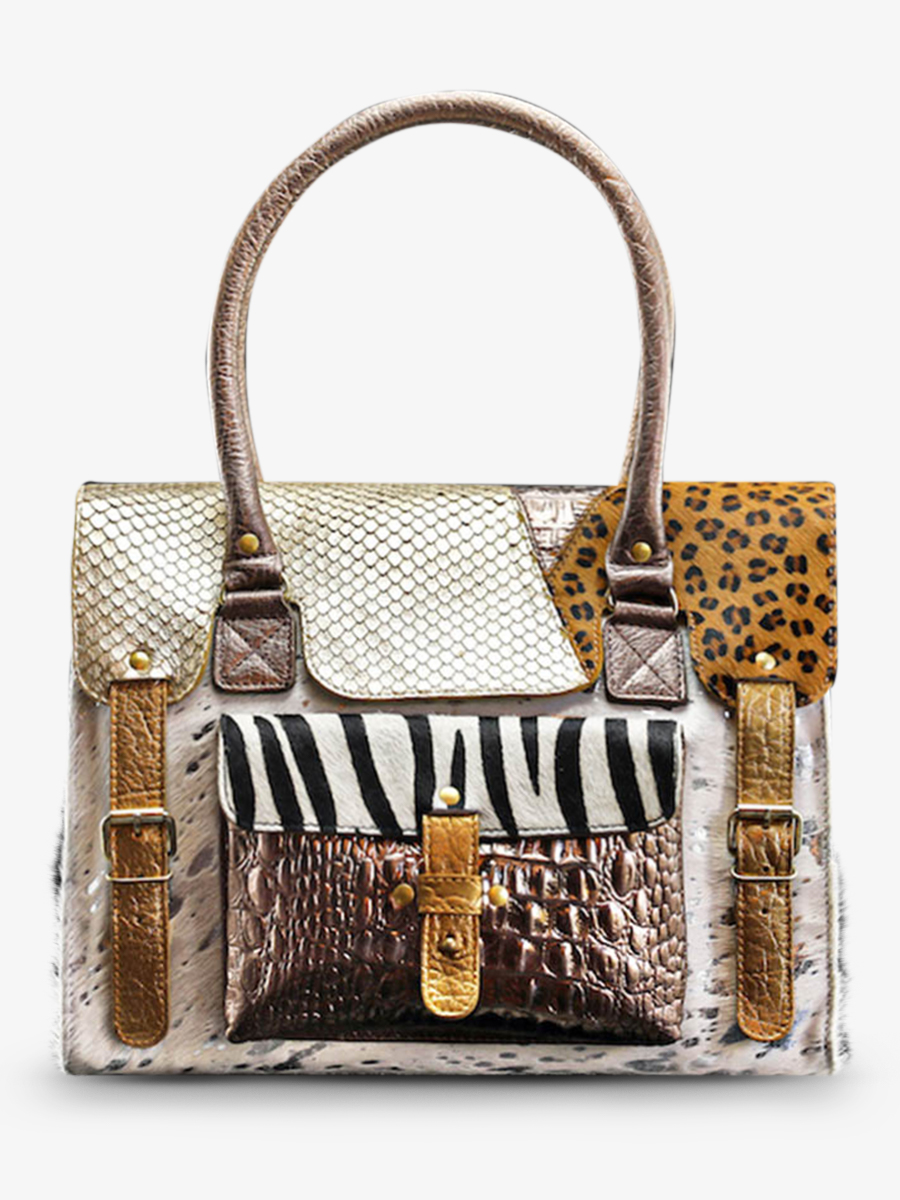 Foto-Vorderansicht-Umhängetasche-Leder-Damen-silber-gold-kupfer-LeRive Gauche-M-Chimère-silber-gold-kupfer-Paul Marius-W01M-CH-S-G-C