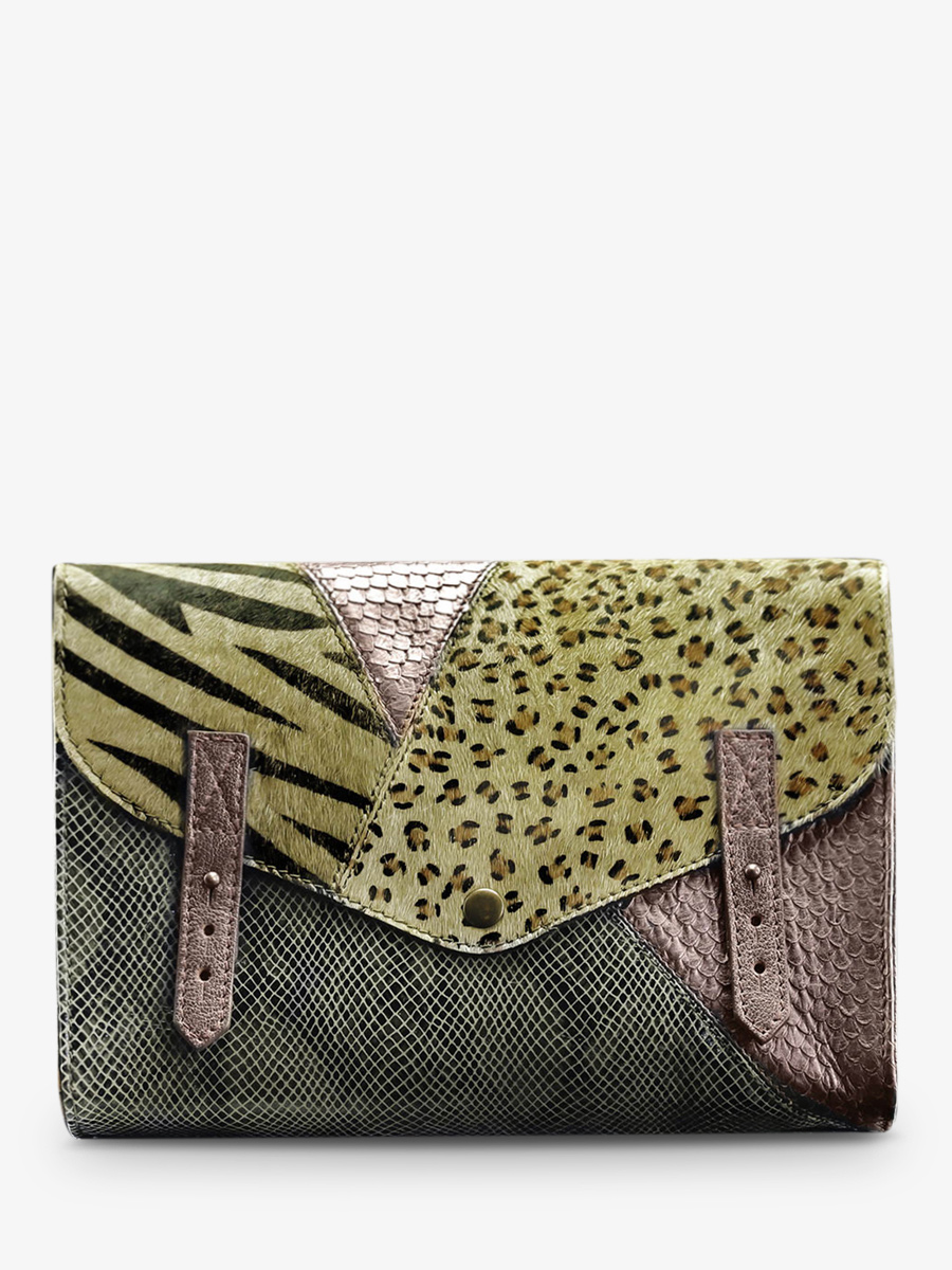 Foto-Vorderansicht-Umhängetasche-Leder-Damen-Kaki-Kupfer-Das Unverzichtbare-Chimère-Kaki-Kupfer-Paul-Marius-W08-CH-K-C