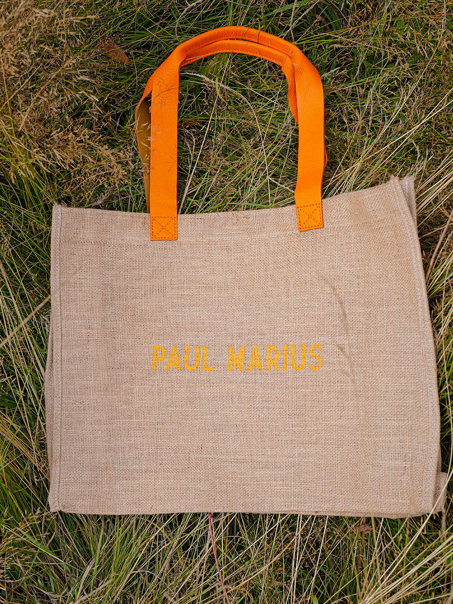 Fotoansicht-Seite-Tasche-Jute-Leder-orange-LeCabas-Jute-Sorbet-Mango-Paul-Marius-SB01-SB-O