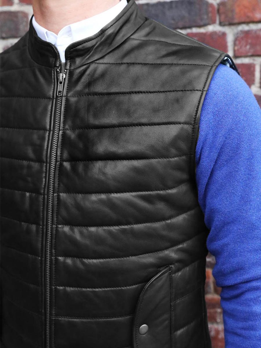 Foto-Innenansicht-Daunenjacke-Herren-aus-schwarzem-Leder-Ladoudoune-Herren-schwarz-Paul-Marius-WCM-B-S