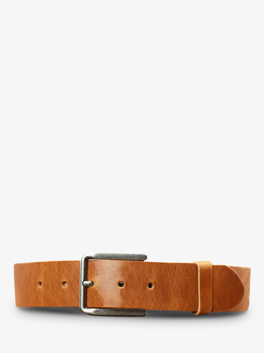 Foto-Vorderansicht-Ledergürtel-für-Herren-und-Damen-beige-LaCeinture-Magnifique-40 mm-sable-paul-marius-cdv-40-l-n