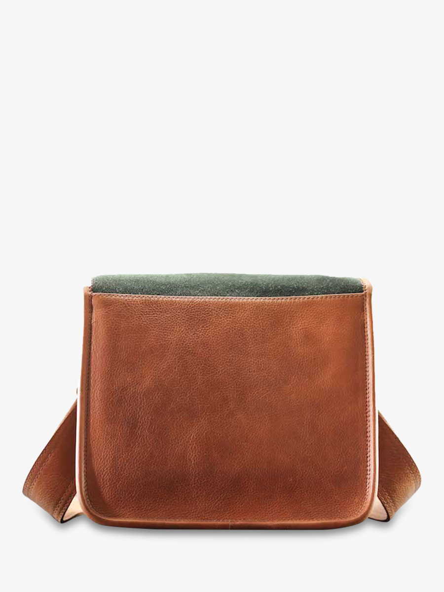 Foto-Rückansicht-Umhängetasche-Leder-Damen-braun-grün-Lasacoche-S-Pampa-natur-waldgrün-Paul-Marius-m72s10-ol-gf