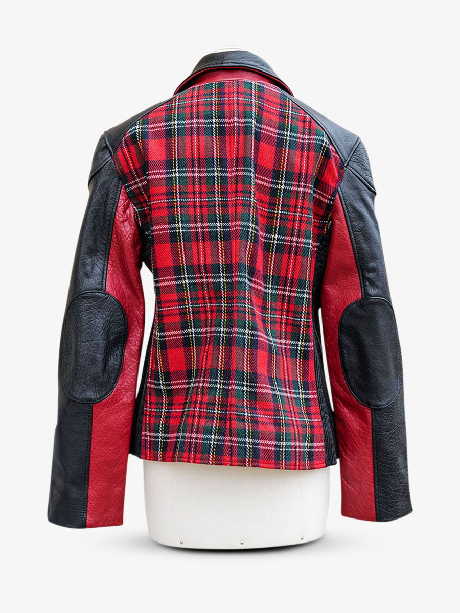 Foto-Rückansicht-Perfecto-Lederjacke-Damen-rot-LePerfecto-Tartan-rot-Paul-Marius-wpj-sco-r-s36