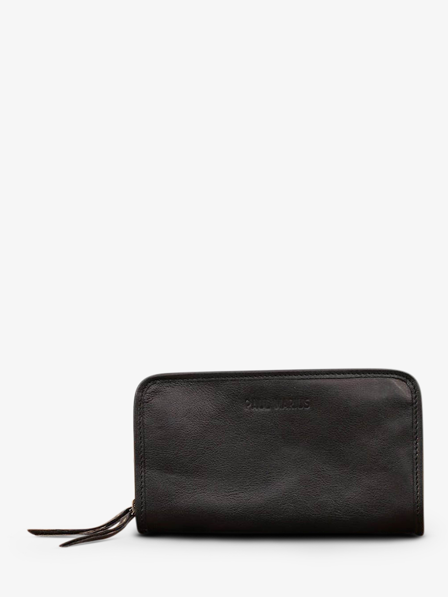Foto-Vorderansicht-Brieftasche-Leder-Damen-schwarz-MonCompagnon-schwarz-Paul-Marius-LW-B