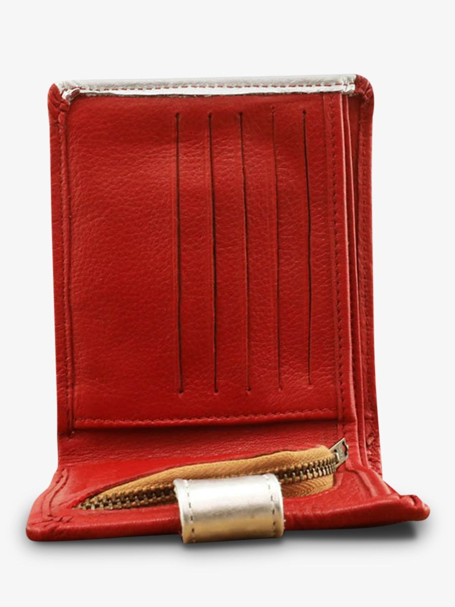 Foto-Innenansicht-Brieftasche-Leder-Damen-rot-silber-LePortefeuille-Louise-rot-silber-Paul-Marius-M30-R-S